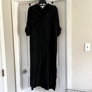 Chelsea & Violet Black Button Down Maxi Dress